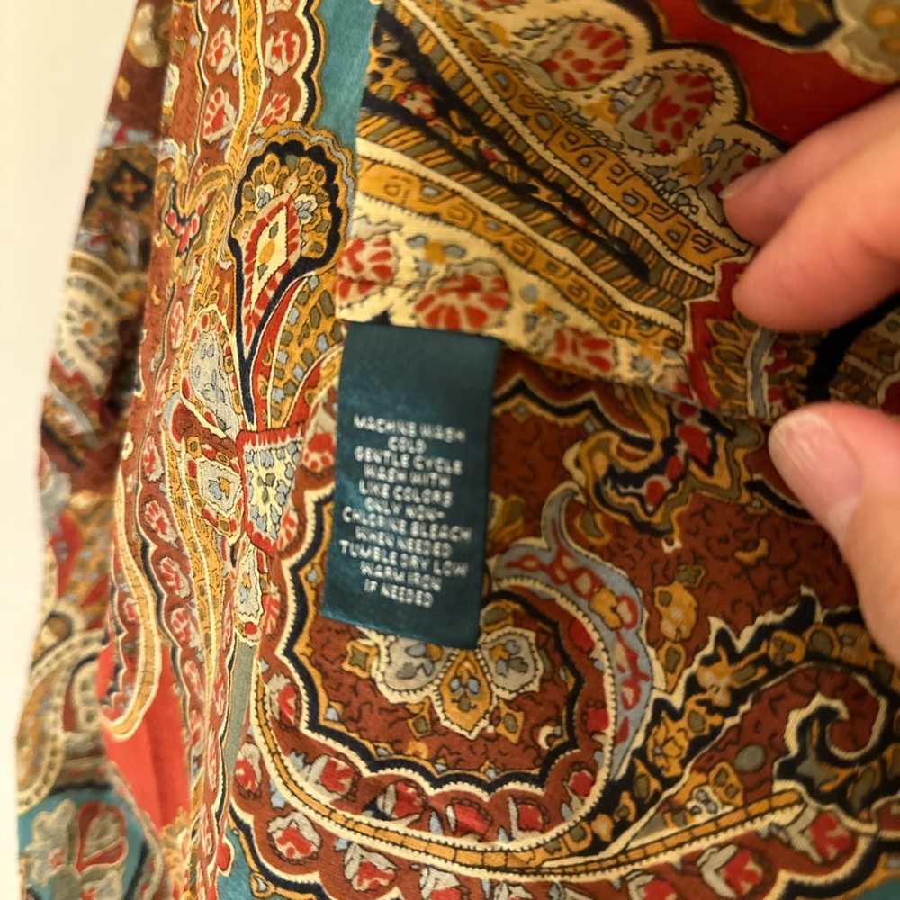 RL Paisley Fall colors shirt, sz xs - Picture 4 of 4